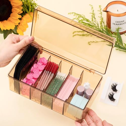 Acrylic Eyelash Extension Organizer, Large Capacity Lash Supplies Storage Container Box, Makeup Cart With Lashes Extension Supplies