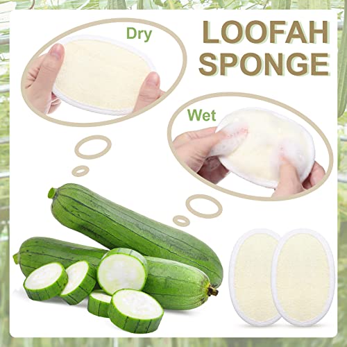 Meanplan 100 Pieces Exfoliating Loofah Pad Body Scrubber Bath Shower Loofah Sponge Pad Natural Exfoliating Scrubber Luffa Brush Close to Skin for Men Women Shower Bath and Spa