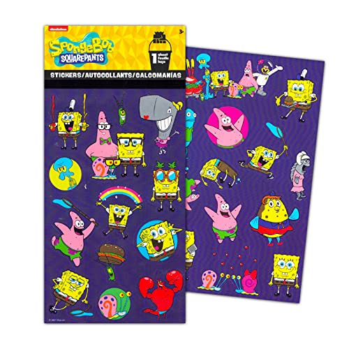 Spongebob Squarepants Temporary Tattoo Set for Kids - 192 Pcs Spongebob Party Favors Tattoos For Goodie Bags Plus Bonus Spongebob Stickers (Spongebob Party Supplies Bundle)