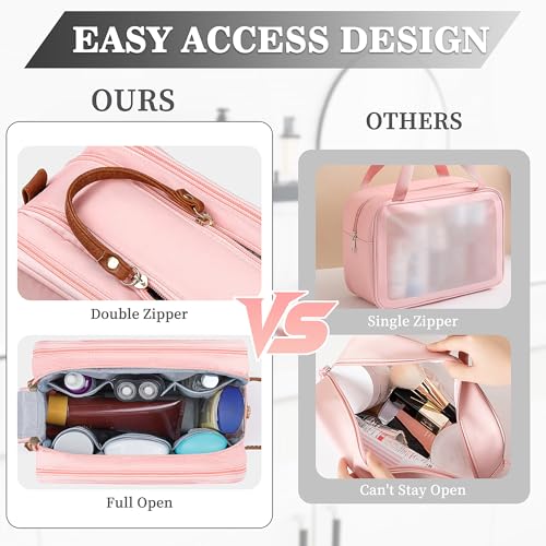YOOLIFE Toiletry Bag for Men - Travel Toiletry Shaving Bag for Toiletries Accessories, Large Capacity Water-resistant Mens Dopp Kit, Personalized Gifts for Men Birthday Letter C Black
