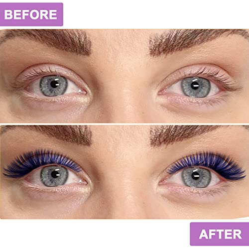 Lash Clusters Colored DIY Eyelash Extensions 280 Clusters Lashes 40D-D-13mm LASH 7 Color Mix Volume Eyelash Clusters Wispy Individual Lashes Cluster DIY at Home(7MIX,40D-D-13mm)