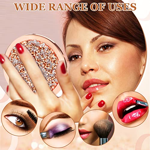 Cindeer 24 Pcs Small Compact Mirror Folding Pocket Makeup Round Hand Held Cosmetic Magnifying Compact Rhinestone Mirror with 1X/2X Magnification for Women Girls Travel (Multi Colors)