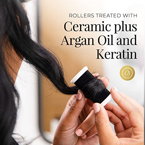 Remington Shine Therapy Argan Oil & Keratin Treated Hot Rollers Set, Professional Hair Curlers for Setting All Hair Lengths from Short and Medium to Long