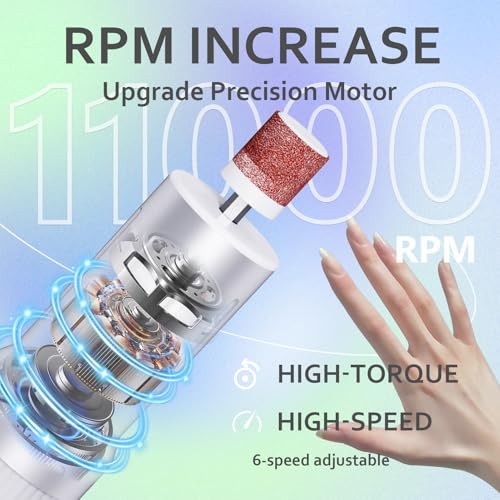 Electric Foot Callus Remover with Nano-Glass Head&Rechargeable Base,6 Speeds Cordless Electric Foot File with Digital Display,Callus Remover for Feet Dead Skin Home Spa Salon with 60Pcs Sandpaper Disk