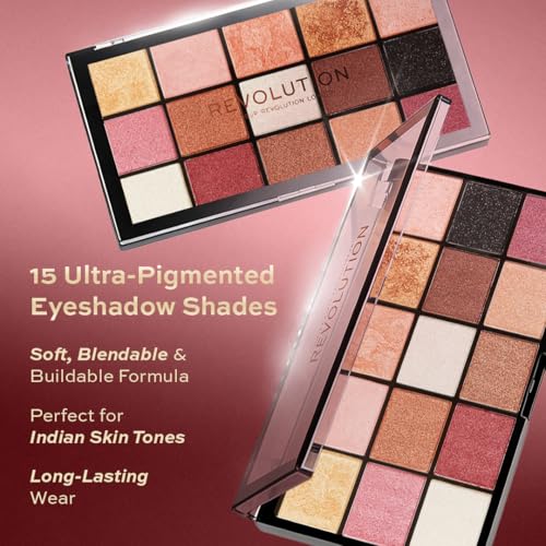Makeup Revolution Reloaded Palette, Makeup Eyeshadow Palette, Includes 15 Shades, Lasts All Day Long, Vegan & Cruelty Free, Affection, 16.5g