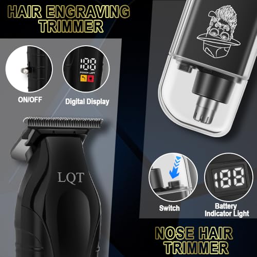 Hair Clippers for Men Cordless Clippers Set Professional Electric Beard and Mustache Trimmer for Men Foil Shaver Nose and Ear Hair Trimmer with Comb, Wrap, Bag, Men's Valentine¡¯s Day Gifts