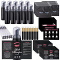 60pcs Lash Extension Cleaning Kit for Clients,10pcs Lash Brushes,10pcs Eyelash Cleaning Brush with Tubes,10pcs Lash Bottles,10pcs Eyelash Bags,10pcs Lash Shampoo Stickers,10pcs instruction card(Black)