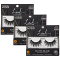 KISS Lash Couture 3D Matte False Eyelashes, Matte Satin', 16 mm, Includes 1 Pair Of Lash, Contact Lens Friendly, Easy to Apply, Reusable Strip Lashes (Pack of 3)