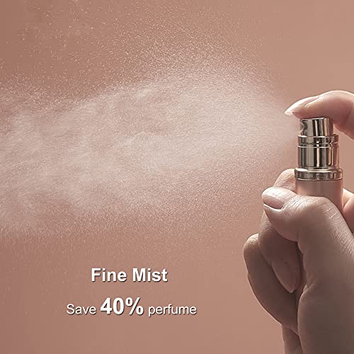 YEEJOK Refillable Perfume Atomizers, Pefume Spray Bottles, 2 Pack 5ml Portable Mini Cologne Scent Pump Case Container for Men and Women-Black+Red