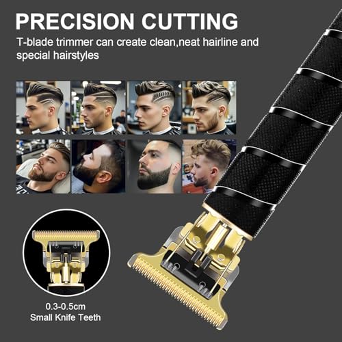 Professional Hair Clippers for Men,Professional Barber Clippers and Trimmer Set,Mens Cordless Clipper, Electric Hair Cut Machines,Cordless Mens Grooming Kit for Face, Hair, Gifts
