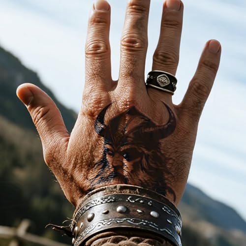 10 Pcs Celtic Viking Tattoos Nordic Tattoo for the Back, Cool Bule Tribal Face Tattoo Viking Feast Men Long Lasting