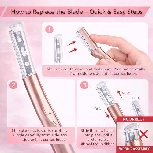 20 Pack Replacement Blades Compatible with Tweezerman Facial Razor,Stainless Steel Face Razor Refills for Women, Peach Fuzz Remover & Exfoliating Razor Blades for Smooth, Radiant Skin