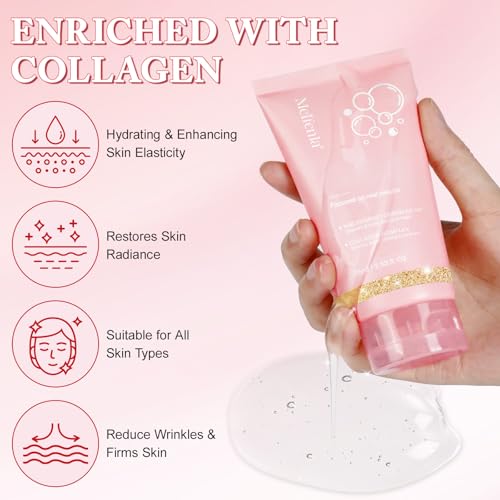 Collagen Night Wrapping Mask, Collagen Overnight Wrapping Peel Off Facial Mask, Reduces Sagging, Elasticity & Hydration Care, Repairing and Anti-Aging Skin Treatment, 2.53 fl.oz (2pcs)