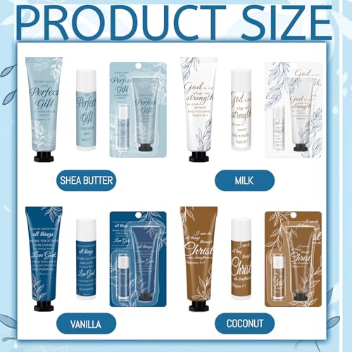 Leelosp Christian Religious Gifts for Women - God Says You Are - Mini Hand Cream and Lip Balm Birthday Gift for Women Sister Friend Daughter Mom Grandma Female Coworker(Bright Color,16 Packs)