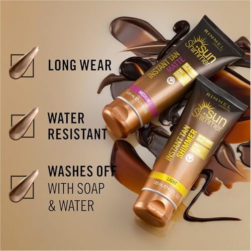 Rimmel Sunshimmer Water Resistant Instant Tan Wash Off Shimmer - Light
