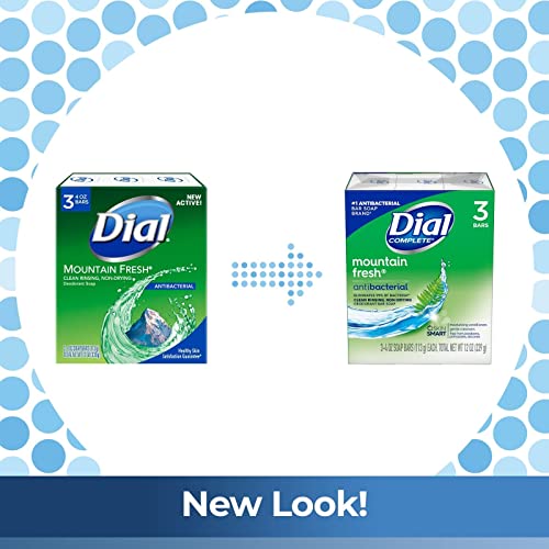 Dial Mountain Fresh Antibacterial Deodorant Bar Soap 3, 4 oz Soap Bars (Packs of 5)