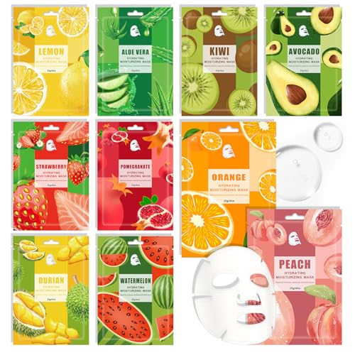 Face Sheet Mask,10PCS Moisturizing Clean Facial Paper Sheet Masks for All Skin Types,Hydrating Beauty Sheet Mask Set for Women Men