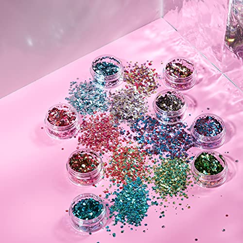 Mystic Bio Biodegradable Eco Chunky Glitter by Moon Glitter - 100% Cosmetic Bio Glitter for Face, Body, Nails, Hair and Lips - 3g - Enchanted