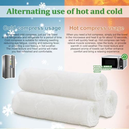 Moist Cotton Towel Bulk Moist Towelettes Individually Wrapped,White Towel Services,Refreshment Pre Moistened Towels for Dentist Travel Sport Party Hotel 20£¬Lavender,Green tea, Lemon and Cucumber
