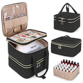 Yarwo Nail Polish Organizer Case Holds 72 Bottles (15ml/0.5 fl.oz), Detachable 3 Layers Nail Polish Storage Bag with Removable dividers for Nail Lamp and Nail Art Manicure Tools, Black (Bag Only)