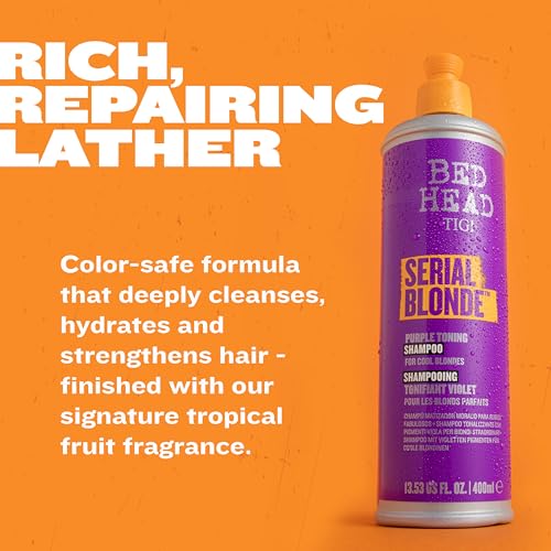 Bed Head by TIGI Serial Blonde Shampoo for Damaged Blonde Hair 13.53 Fl Oz (Pack of 2)