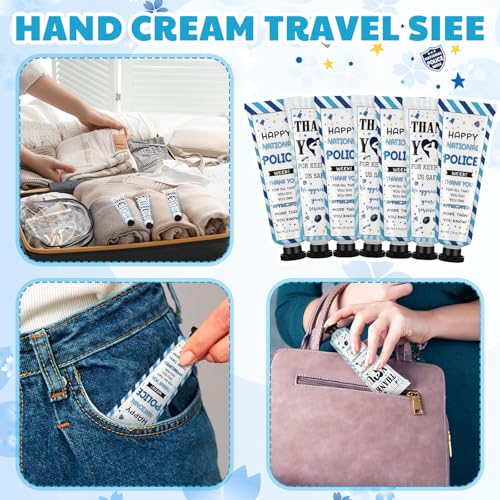 Loopeer 24 Pcs National Police Week Gifts - Double Sided Hand Cream Cop Gifts Bulk for Cop Appreciation Law Enforcement Graduation Police Academy Attorneys and Dad
