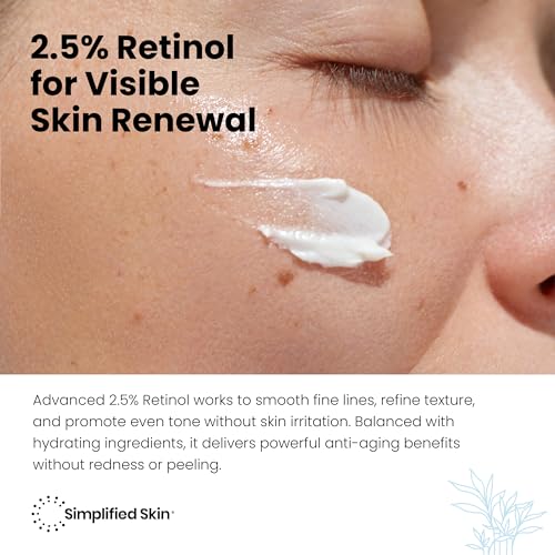 Retinol Cream for Face ? 2.5% Retinol Moisturizer for Fine Lines, Firming & Collagen Boost ? Anti-Aging Night Wrinkle Cream with Hyaluronic Acid ? 1.7 Oz
