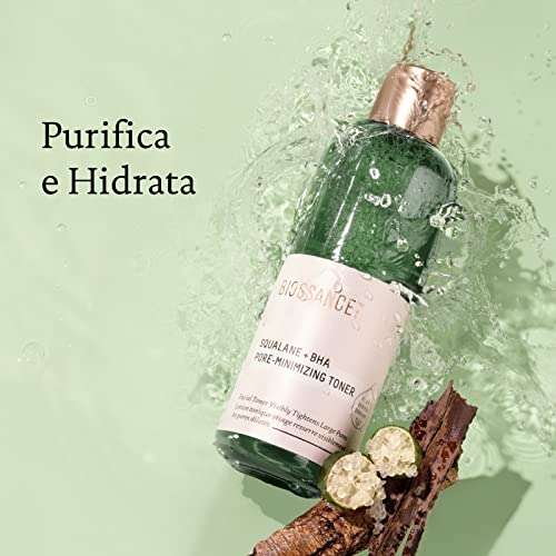 Biossance Squalane + 2% BHA Pore Minimizing Toner - Hydrating & Gentle Exfoliating Facial Toner for Smooth Skin - Reduces Pores & Moisturizes - Natural BHA & Squalane for Daily Use, 4.5 fl oz