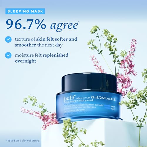 belif Vitamin E Jelly Overnight Mask ? Hydrating & Plumping Face Moisturizer with Red Algae & Jojoba Oil, Deep Repair for Glass Skin, Korean Sleeping Mask for Intense Hydration & Radiance, 2.53 fl oz