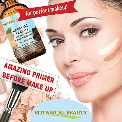 Botanical Beauty CACAY OIL 100% Pure Natural Virgin Unrefined WILD GROW Anti Wrinkle Face Oil Natural Retinol Vitamin A, Vitamin E. 0.5 Fl.oz.- 15 ml