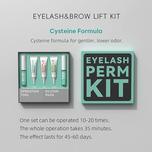 BLACKWINGS Lash Lift Kit, 4 Bottles Eyelash Perm Kit, Professional Eyelash Curling Lash Extension Set,Lash Curling, Semi-Permanent Curling Perming Wave Suitable for Salon