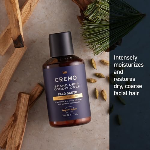 Cremo Palo Santo Beard Deep Conditioner For Men, Helps Soften Dry, Coarse Facial Hair with Powerful Moisturizers, 6 Fl Oz