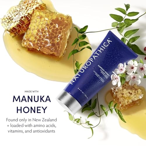 Naturopathica Manuka Honey Shower Body Exfoliator, Protect Skin Barrier & Collagen for Firmer Skin, Hydrating Exfoliating Body Scrub for Men and Women, 8.4 fl oz