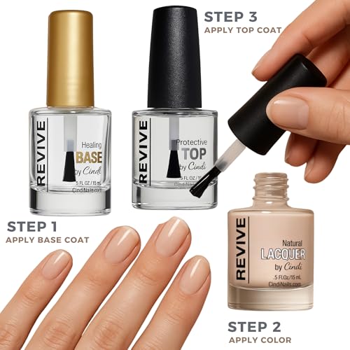 Heal and Protect Nail Polish Set ? Healing Base Coat, Sheer Pink Polish, and UV Protecting Fast Drying Top Coat ? 7-Free, Chip Resistant, No Light Curing, All Natural, Non Toxic