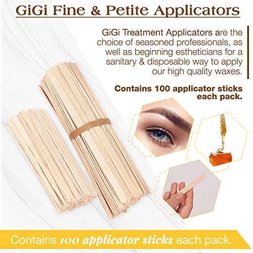 Gigi Wax Sticks for Hair Removal ? Fine & Petite, Wax Applicator Sticks, Wooden Waxing Stick for Eyebrow & Facial Waxing, 100 Count Each