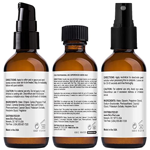 Medpeel 70% AHA & Vitamin C Brightening Essential Chemical Peel at Home Kit, Includes Peel, Prep, Neutralizer, Deep Strength Professional Grade Chemical Face Peel, Reduces Age Spots, 1oz/30ml