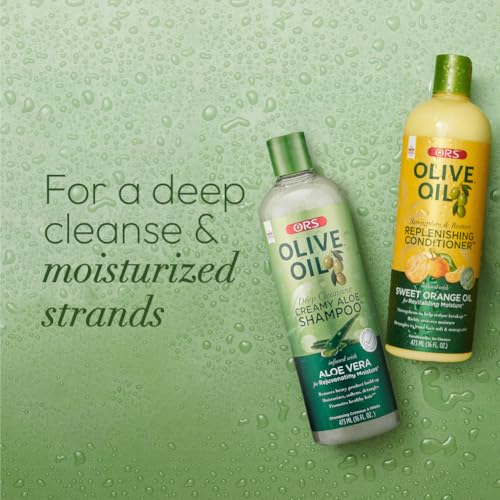 ORS Olive Oil Creamy Aloe Shampoo & Replenishing Conditioner with Aloe Vera & Orange Oil (2 Piece Set)