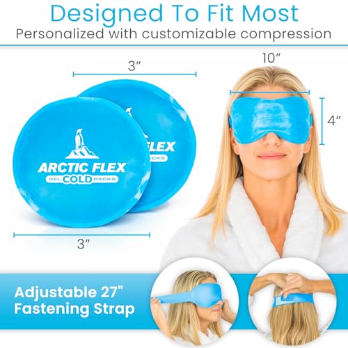 Arctic Flex Cold Eye Mask - Gel Ice Pack for Cool Sleeping, Dry Night Treatment - Reusable Hot Spa Therapy for Sleep, Skin Puffiness, Migraine