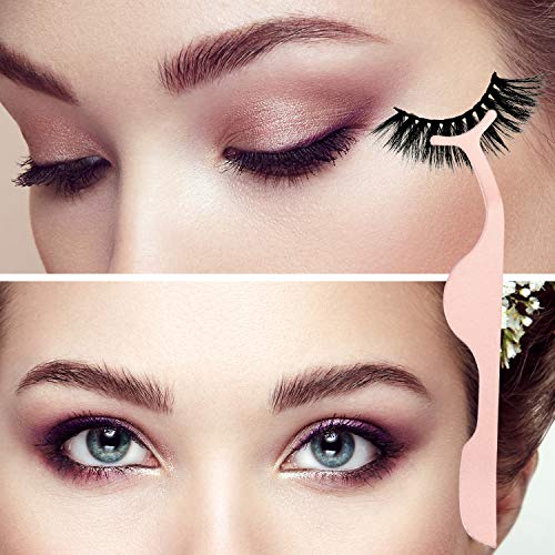 24 Pieces False Eyelashes Applicator Tool Stainless Steel Eyelash Extension Tweezers Remover Clip Tweezers Nipper Eyelash Auxiliary Clip for Women Makeup Application and Removal