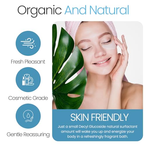 Decyl Glucoside Organic 12 Oz / 354 mL Mild Non-Ionic Surfactant - Plant-Based Gentle Cleansing & Foaming Agent for DIY Cosmetics Skincare & Haircare, Versatile Emulsifying Agent by Talsen Chemicals