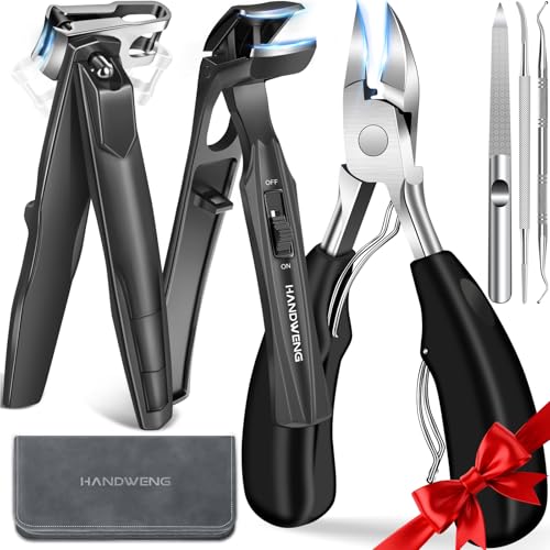 Toenail Clippers for Seniors Thick Toenails, Angled Head Large Toe Nail Clippers for Thick Nails for Men, Heavy Duty Ingrown Toenail Clippers with Wide Jaw, 360¡Æ Rotating Nail Clipper with Long Hande