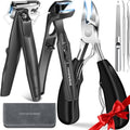 Toenail Clippers for Seniors Thick Toenails, Angled Head Large Toe Nail Clippers for Thick Nails for Men, Heavy Duty Ingrown Toenail Clippers with Wide Jaw, 360¡Æ Rotating Nail Clipper with Long Hande