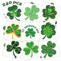 winthrop 240 Pcs Glitter Shamrock Temporary Tattoos for Kids, Individually Wrapped Safety Waterproof Tattoos, Best Choice for St Patrick's Day Classroom gadgets Matching Game Irish Party, 60 Designs