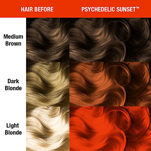 MANIC PANIC Classic Psychedelic Sunset Semi Permanent Hair Color - Neon Orange Hair Dye for Women & Men That Lasts 4-6 Weeks - Vegan, Ammonia & Cruelty-Free - Create & Mix Custom Shades (4oz)