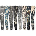 Fake Tattoo Sleeves for Men, 8 Pcs UV Protection Cooling Temporary Arm Buddha Dragon Flower Monster Tribal Sleeves
