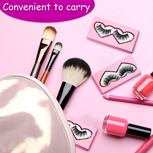 Maitys 60 Pcs Empty Eyelashes Packaging Box and Tray 30 Pieces Empty Eyelash Boxes Pink Lash Packaging Case with 30 Pieces Eyelash Tray False Eyelashes Storage Container