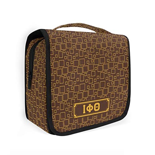 Bad Bananas BBGreek Iota Phi Theta Officially Licensed- Hanging Toiletry Bag/DOPP Kit - Squares - Fraternity Paraphernalia