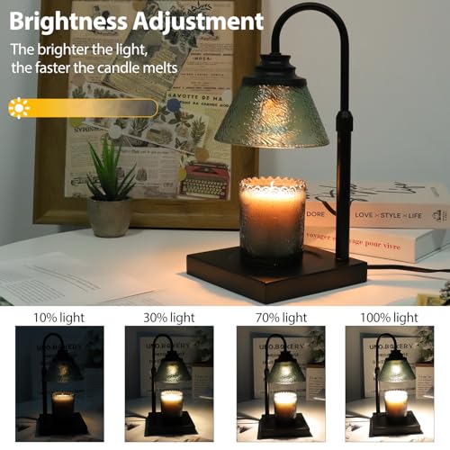 Candle Warmer Lamp with Timer Dimmable, Birthday Gifts for Women Mom, House Warming Gifts New Home Decor, Wax Warmer Lamp for Jar Candles with 2 Bulbs