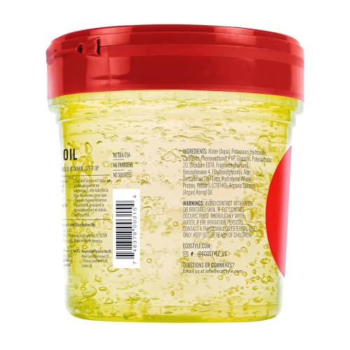 Eco Style Ecoco Gel - Argan Oil - 100% Pure Olive Oil - Promotes Healthy Hair - Nourishes And Repairs Hair - Long-Lasting Shine - 10/10 Maximum Hold - Tames Frizzy Hair - For All Hair Types - 16 Oz
