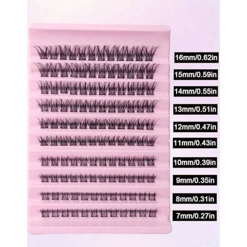 120 Lash Clusters, Individual Cluster Lashes, 8-16mm Wispy, Thin Band, Natural False Eyelashes, Style "Enchanted"